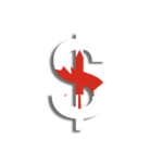 Canadian Dollar symbol CAD with Canada flag overlay