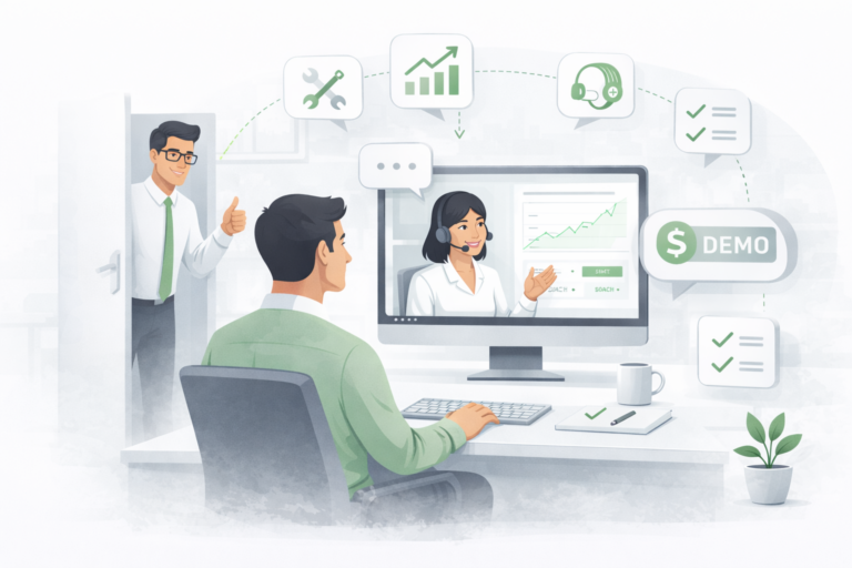 Online trading platform training session with instructor providing live demo and guidance