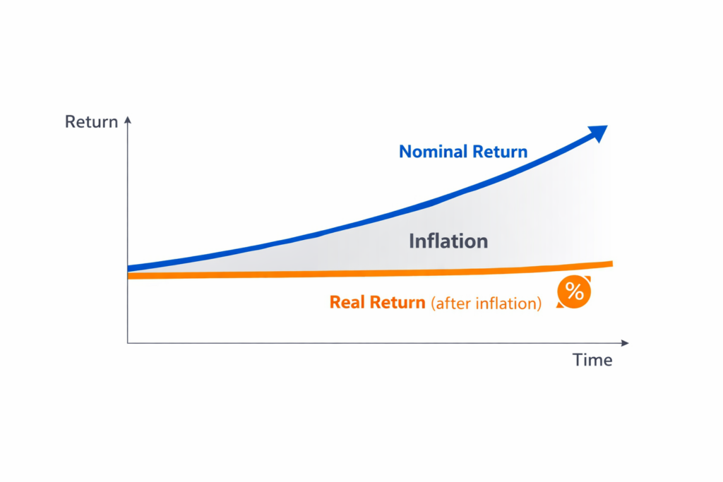 Split image of failing business and successful company growth representing impact of inflation on businesses